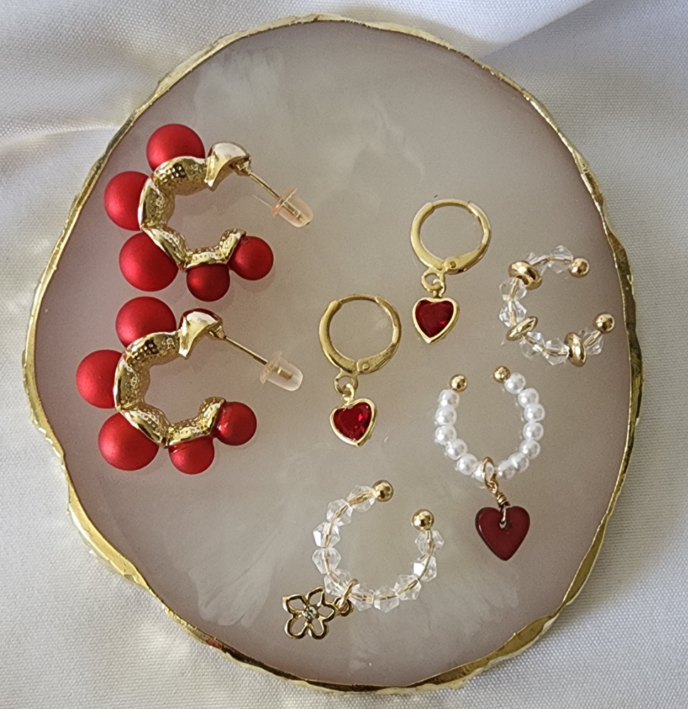 Red Matching Earrings Set
