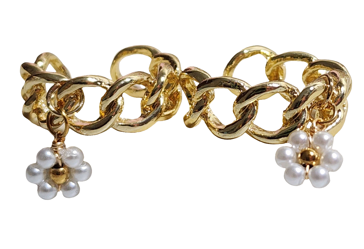 Pearl Flower Charm Ring