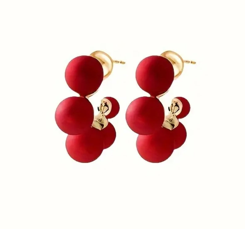 Red Matching Earrings Set