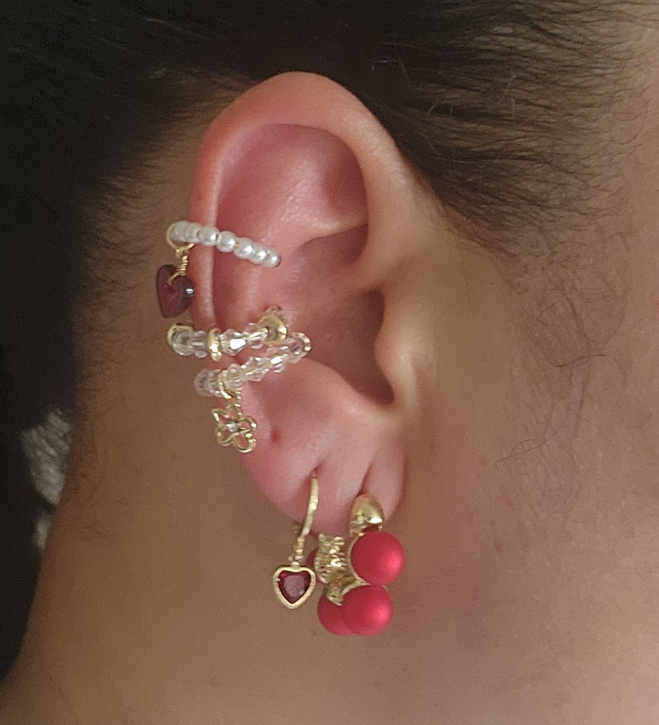 Red Matching Earrings Set