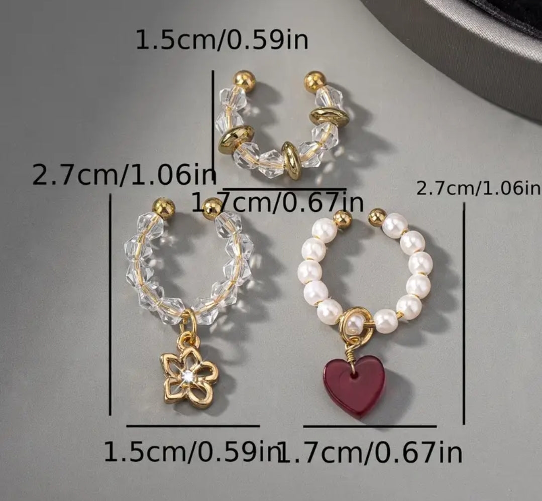 Red Matching Earrings Set