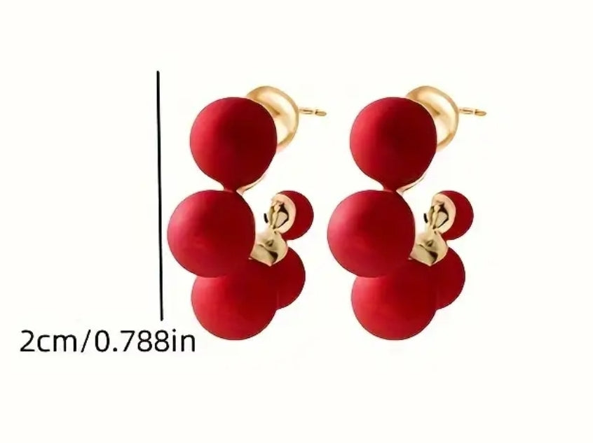 Red Matching Earrings Set