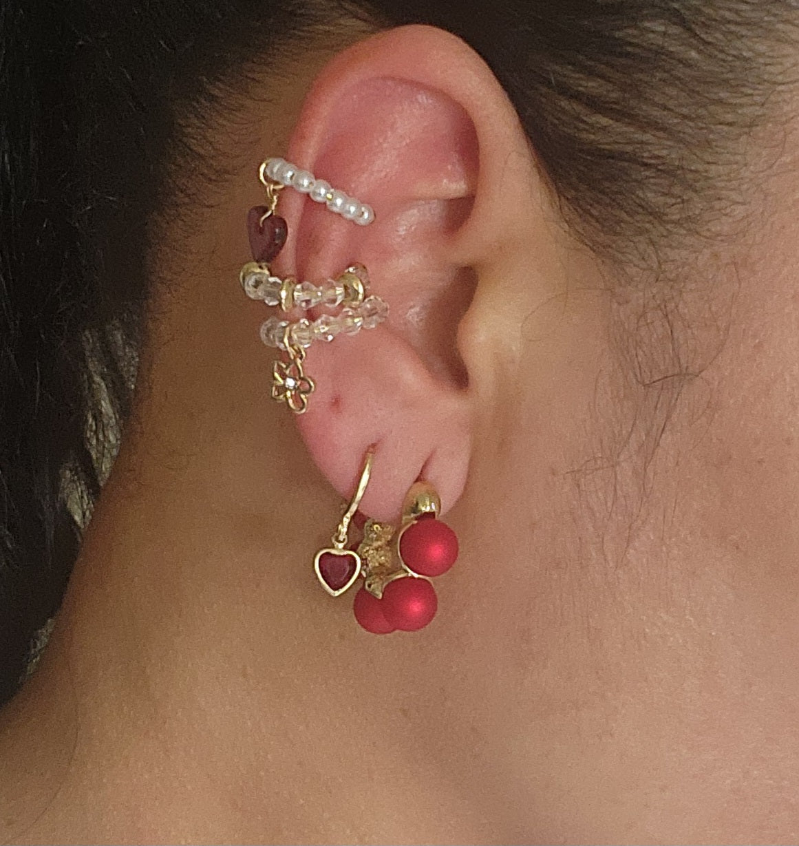 Red Matching Earrings Set