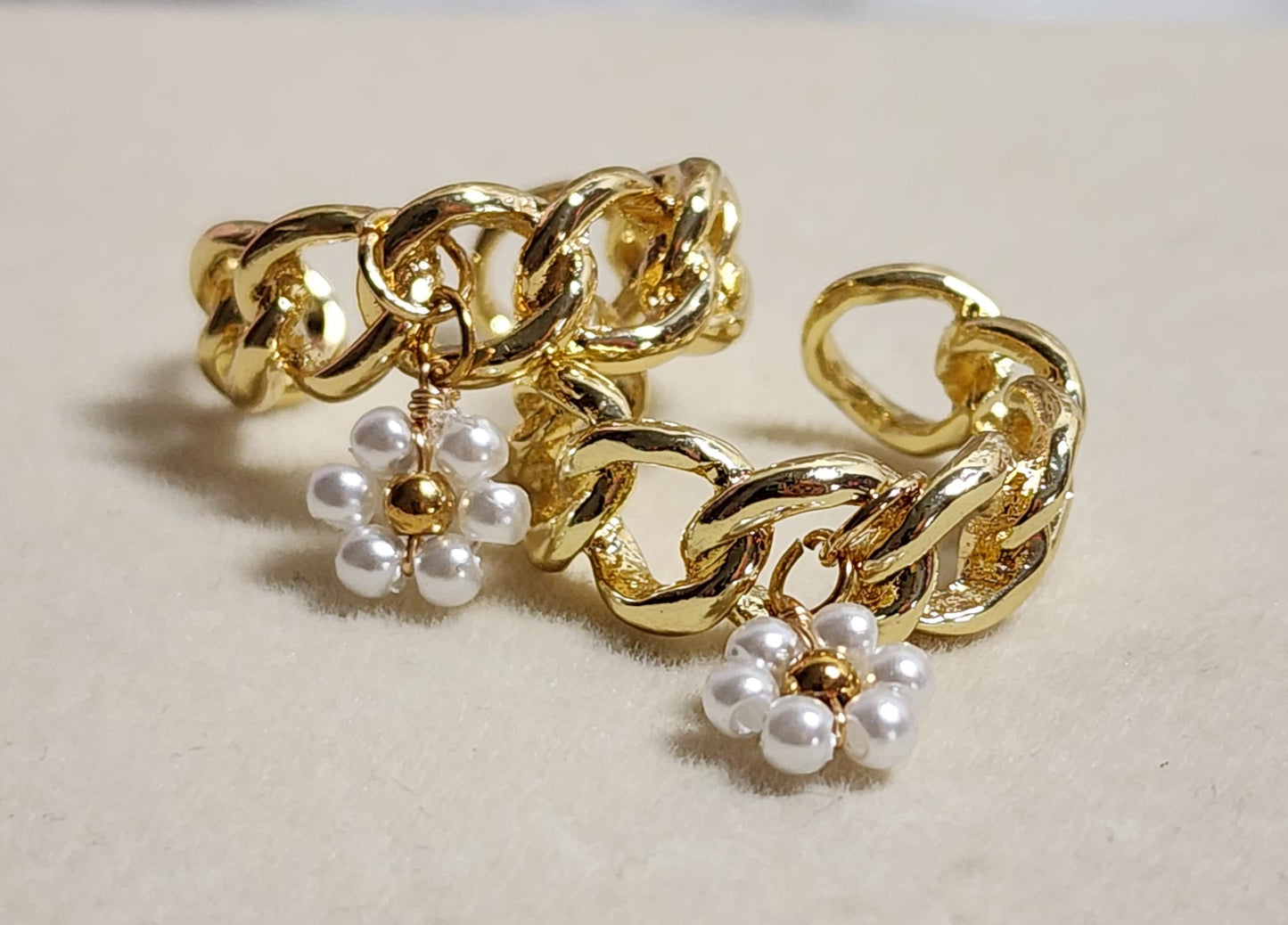 Pearl Flower Charm Ring