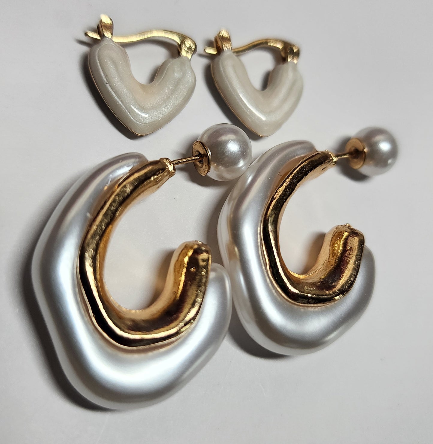 Biggest Pearl Hoops 4pcs