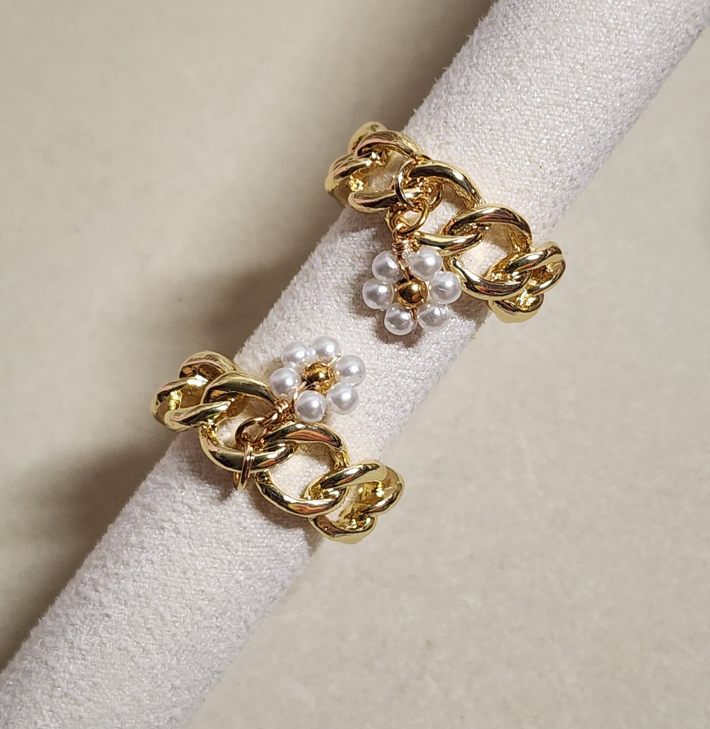 Pearl Flower Charm Ring