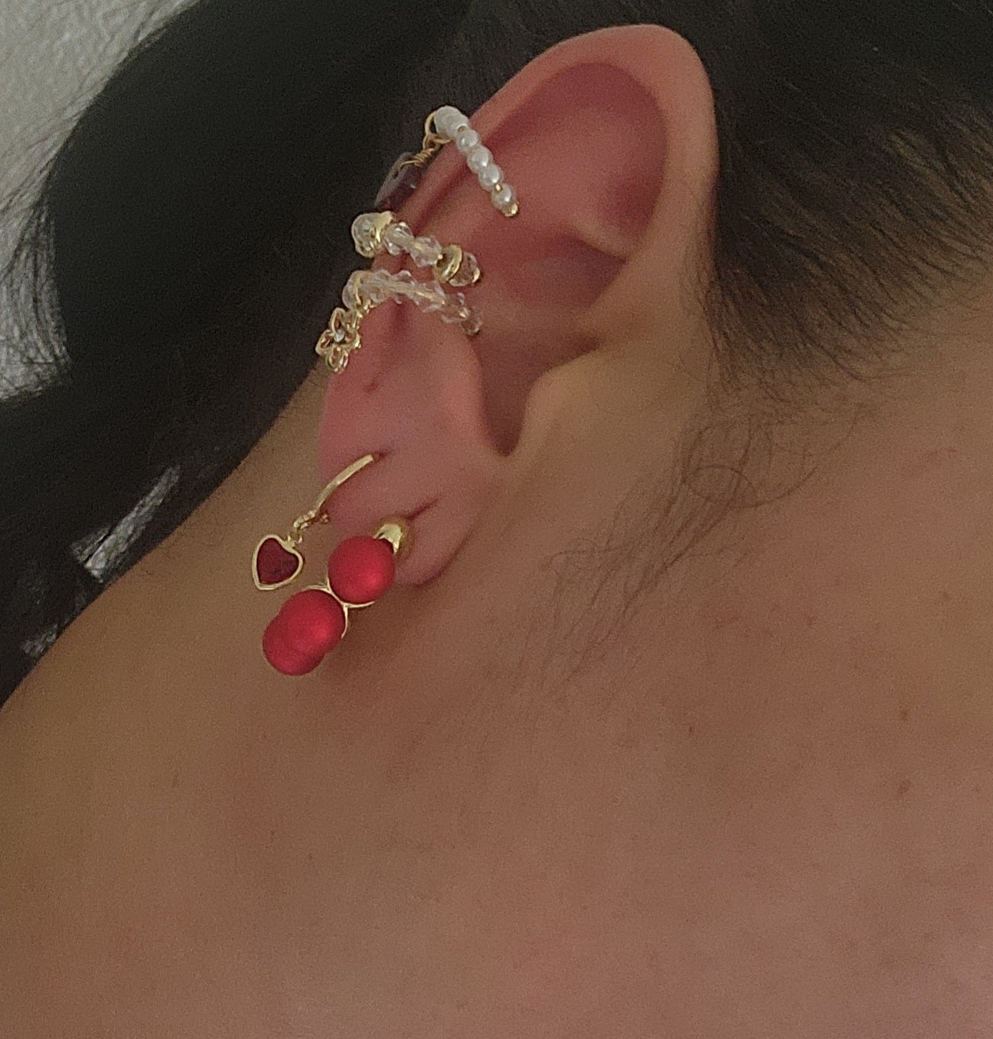 Red Matching Earrings Set