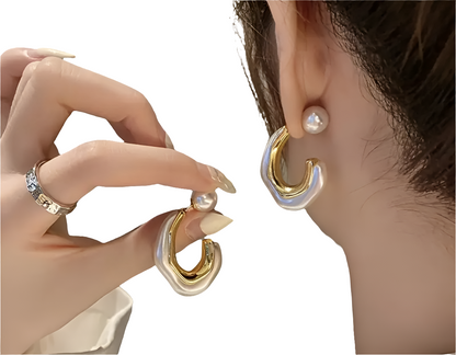 Biggest Pearl Hoops 4pcs