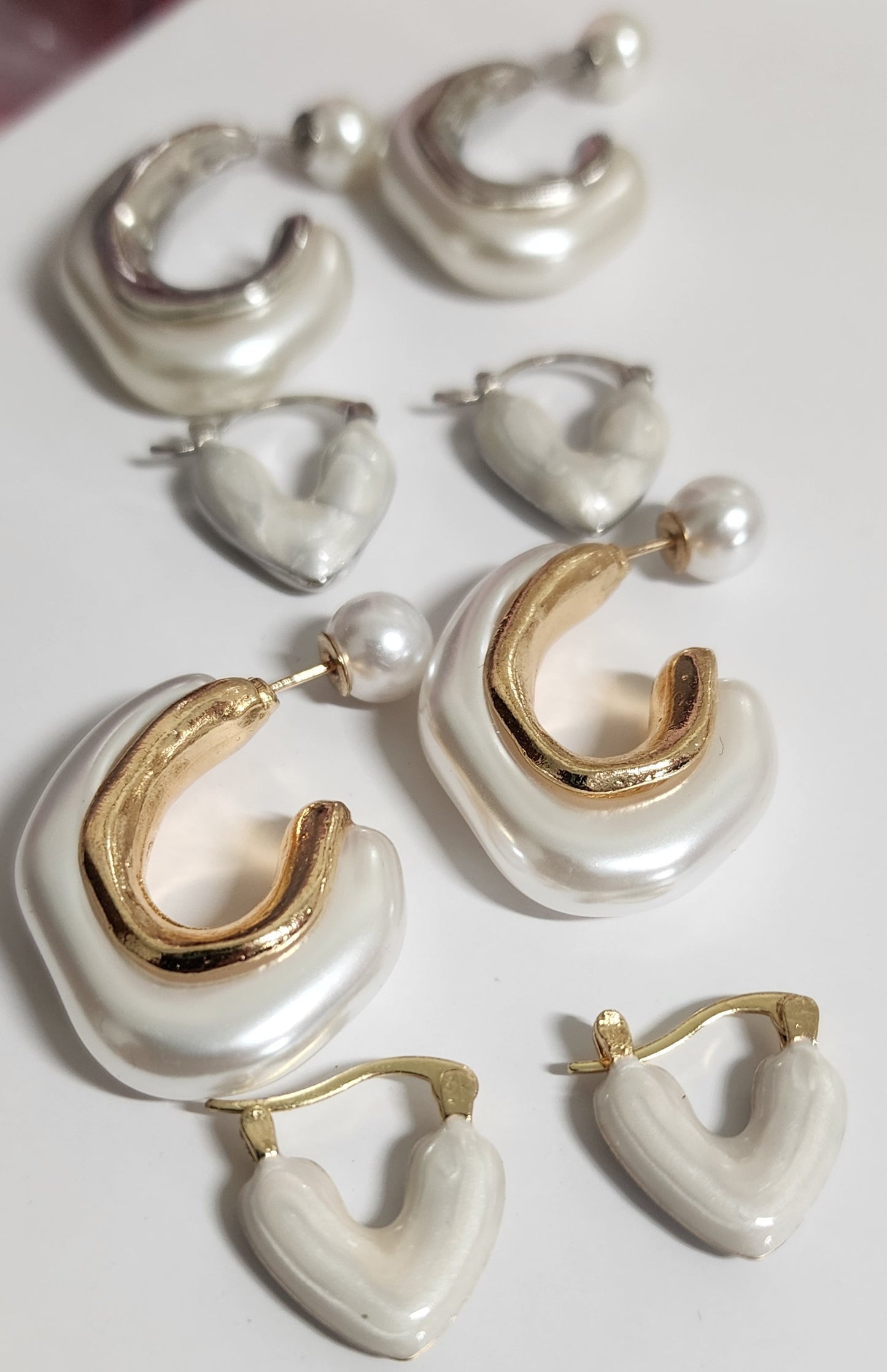 Biggest Pearl Hoops 4pcs