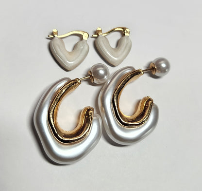 Biggest Pearl Hoops 4pcs