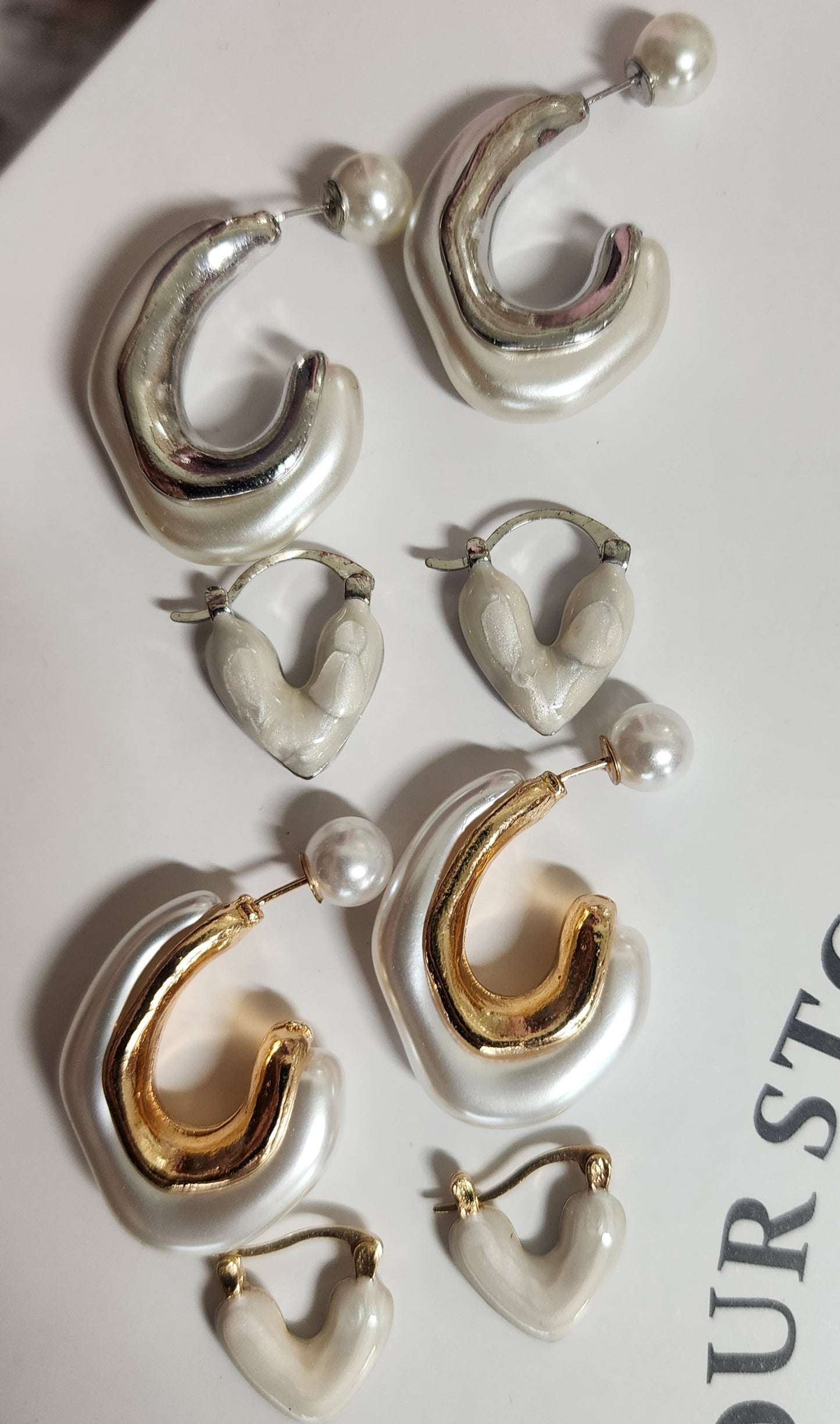 Biggest Pearl Hoops 4pcs