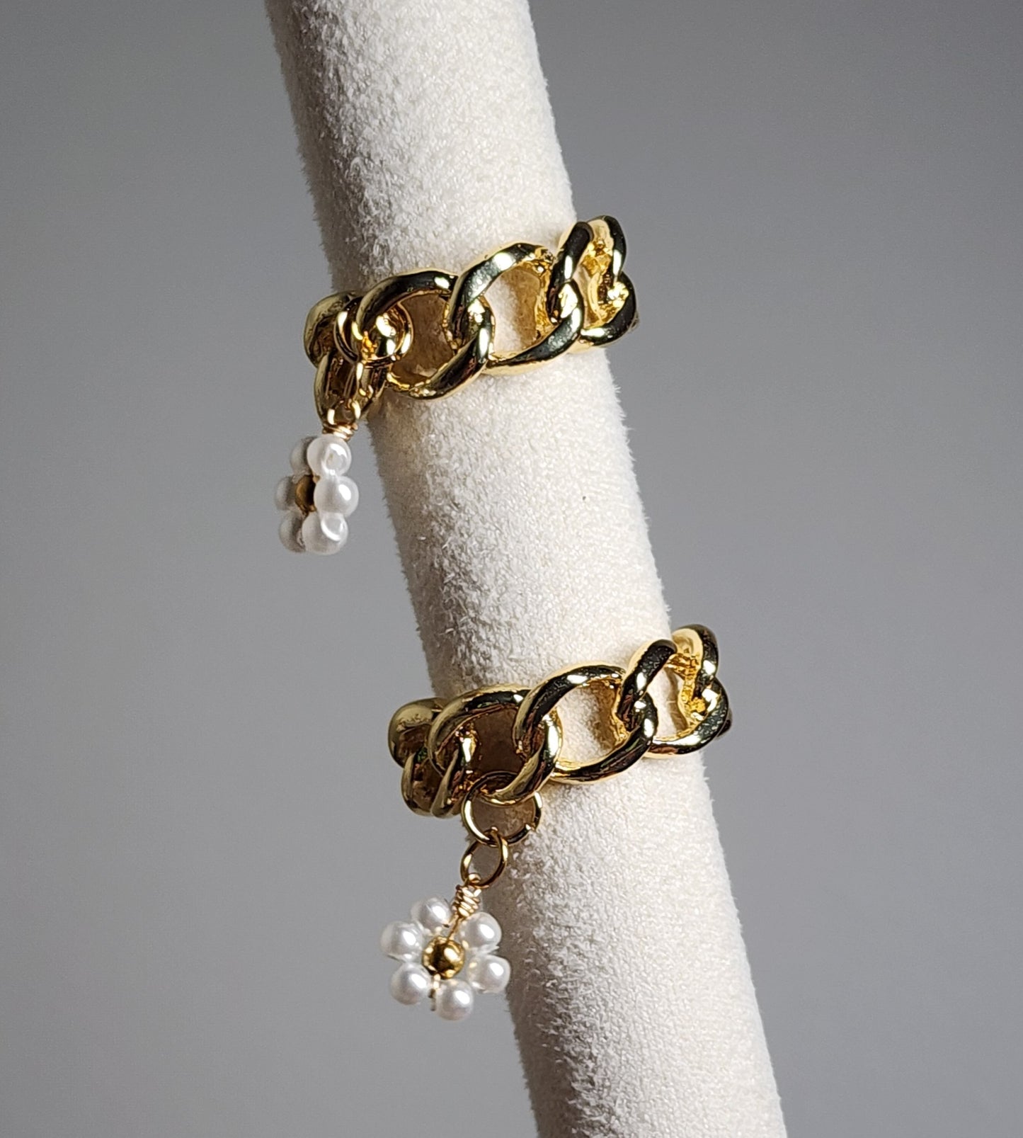 Pearl Flower Charm Ring